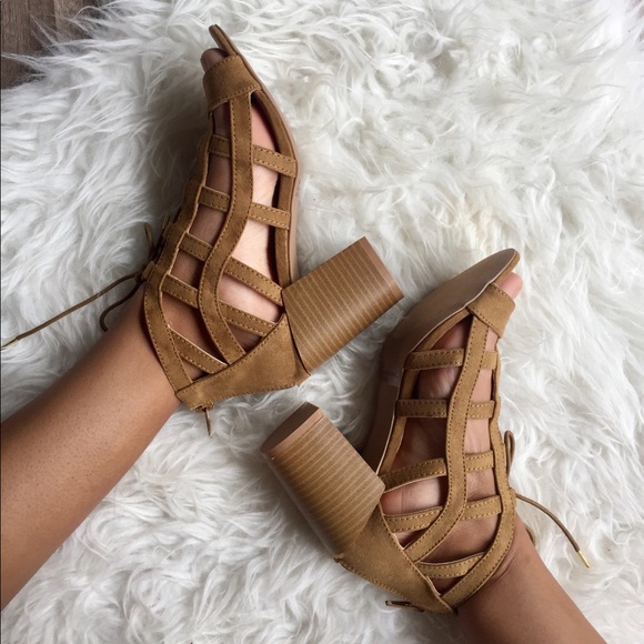 ‘Clyde’ Suede Caged Lace Up Heel - Picture 5 of 6